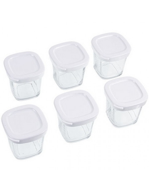 Набір баночок для йогуртниці Tefal XF1001E1 (6шт) B=74mm H=74mm (червона кришечка) Набір баночок для йогуртниці Tefal XF1001E1 (6шт) B=74mm H=74mm (червона кришечка)