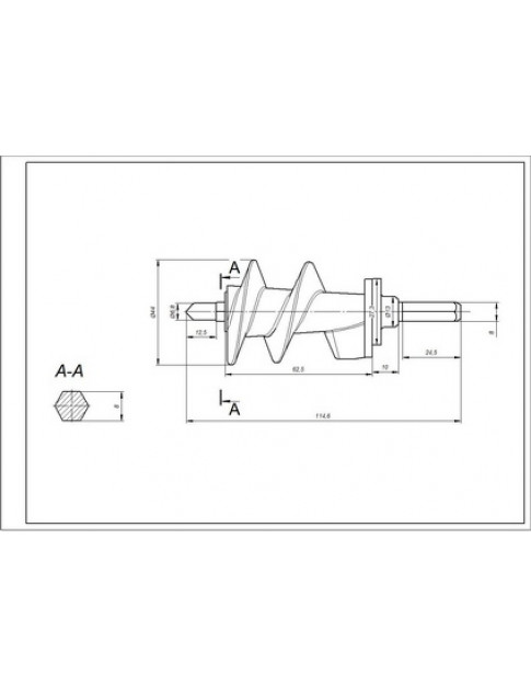 Шнек (з ущільнюючим кільцем) для м&aposясорубки Moulinex XF911101