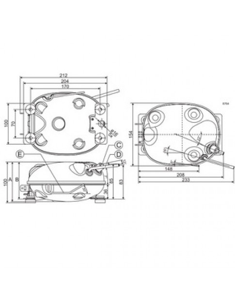 Компресор для холодильника SECOP (DANFOSS) XV5.0KX R600a (з пусковим реле)
