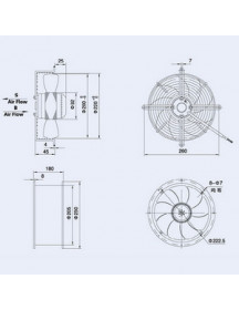 Осьовий вентилятор Weiguang YWF2E-200-B-92/15-G 220V 2300rpm 780 м3/год