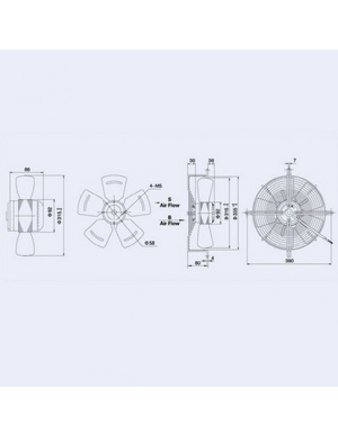 Осьовий вентилятор Weiguang YWF4E-315-S-92/35-G 220V 1380rpm 1845 м3/год