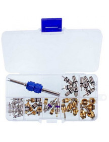 Набір ніпелів СТ-247 (7 видів 39 золотників + викрутка) для автомобільного кондиціонера