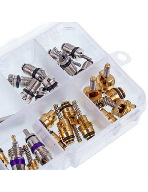 Набір ніпелів СТ-247 (7 видів 39 золотників + викрутка) для автомобільного кондиціонера